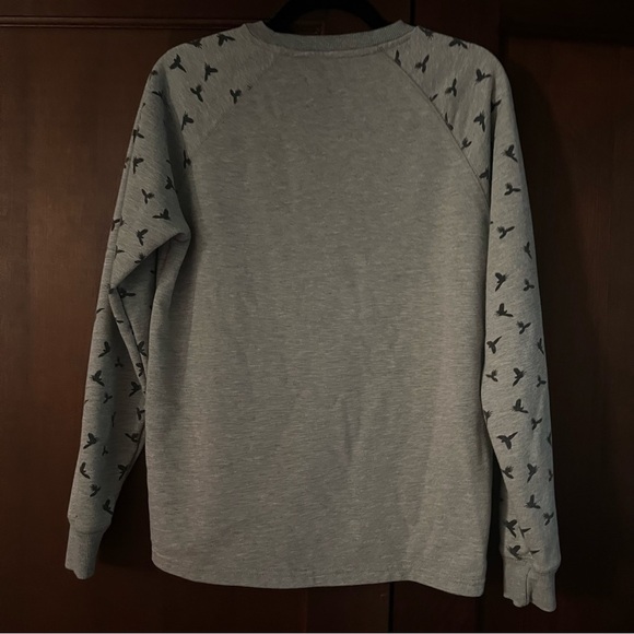 Sovereign Code gray crewneck sweatshirt bird pattern sleeves size medium - Picture 5 of 9